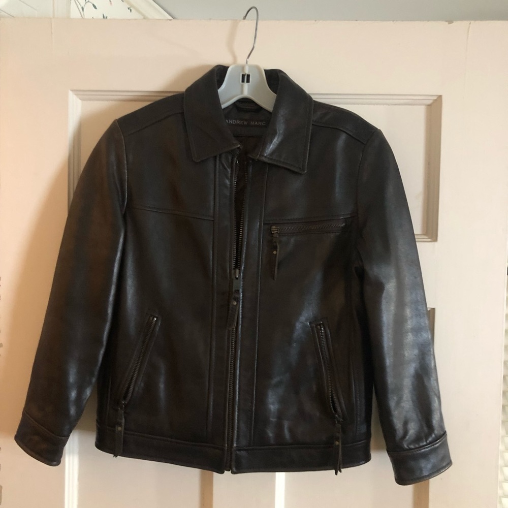 Andrew Marc Boys Leather Jacket
